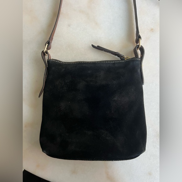 Dooney & Bourke Suede Classic Black Crossbody Mini Chic Preppy Leather Purse - Picture 8 of 8